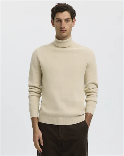 Selected - SLHDane Structure Roll Strik - Oatmeal 